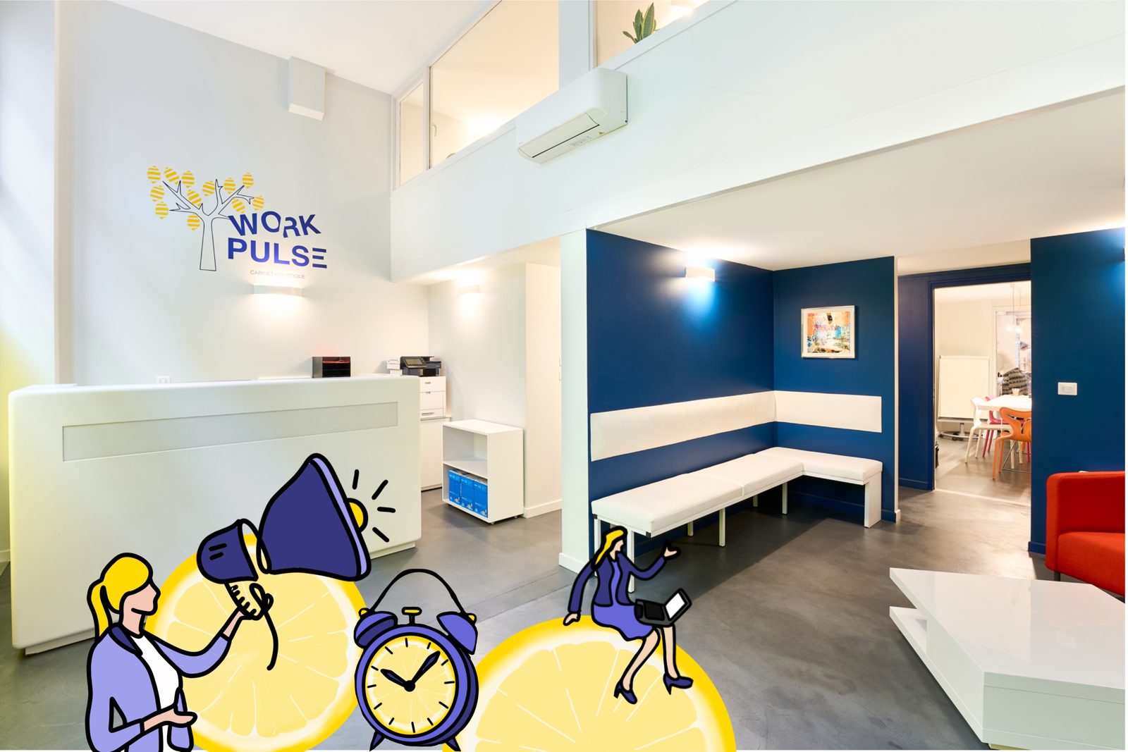 L'entrée de Workpulse, illustrée