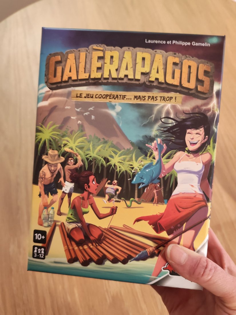 La boîte du jeu Galèrapagos, de Laurence et Philippe Gamelin